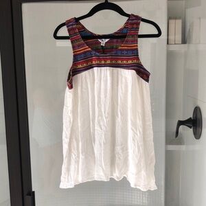 Jack BB Dakota multi Aztec mixed media sleeveless boho blouse XS NWT